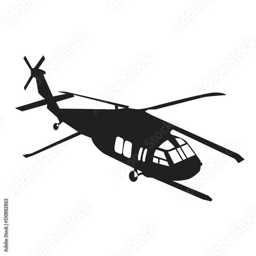 Fototapeta Naklejka Na Ścianę i Meble -  black hawk military helicopter silhouette vector design
