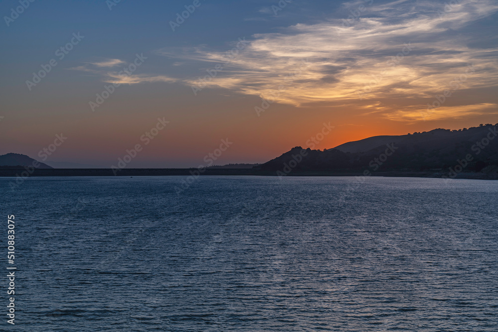 Sunset at Lake Cachuma in Santa Barbara county, CA.