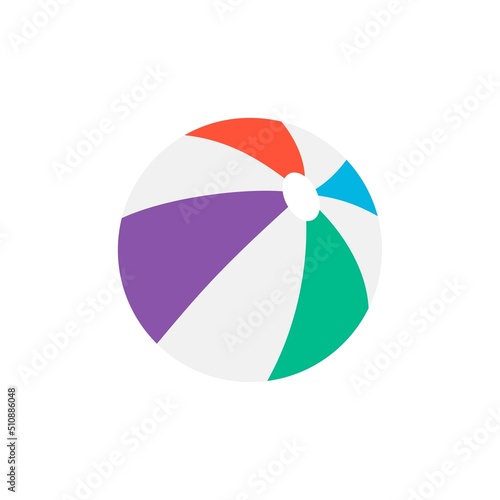 Beach ball on a white background. Vector illustration.