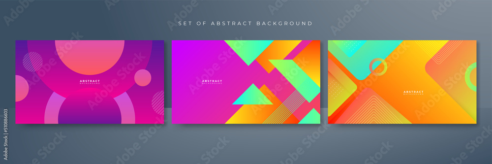 Abstract colorful vibrant vivid banner geometric shapes vector technology background, for design brochure, website, flyer. Geometric shapes wallpaper for poster, presentation, landing page