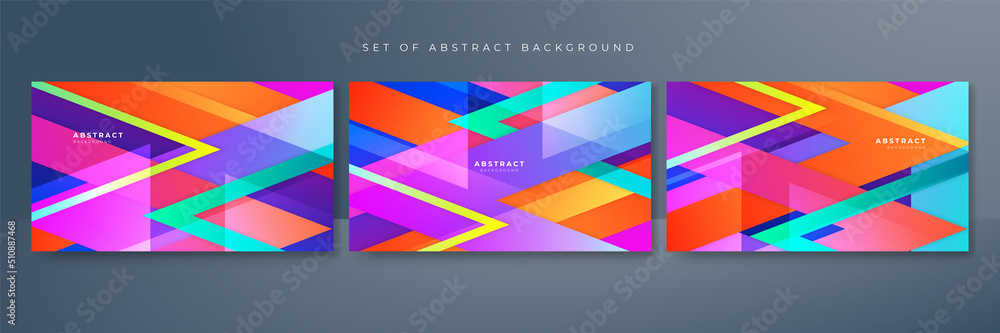 Naklejka premium Modern colorful vibrant vivid abstract presentation background with hexagon circle stripes lines