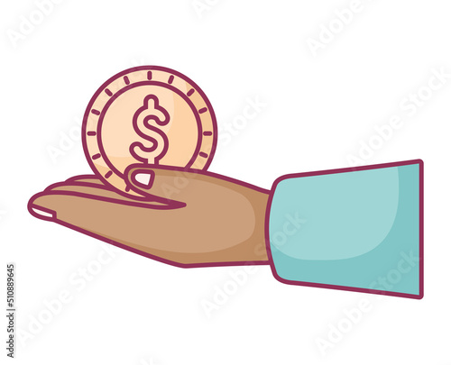 hand holding a coin