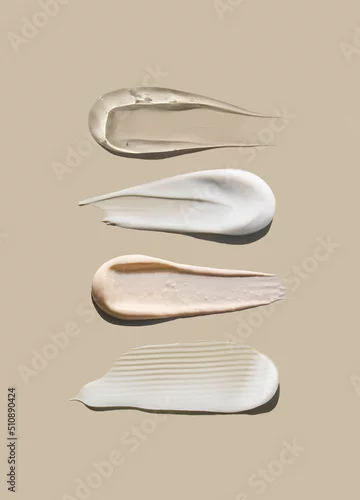 Obraz cosmetic smears cream texture on pastel background