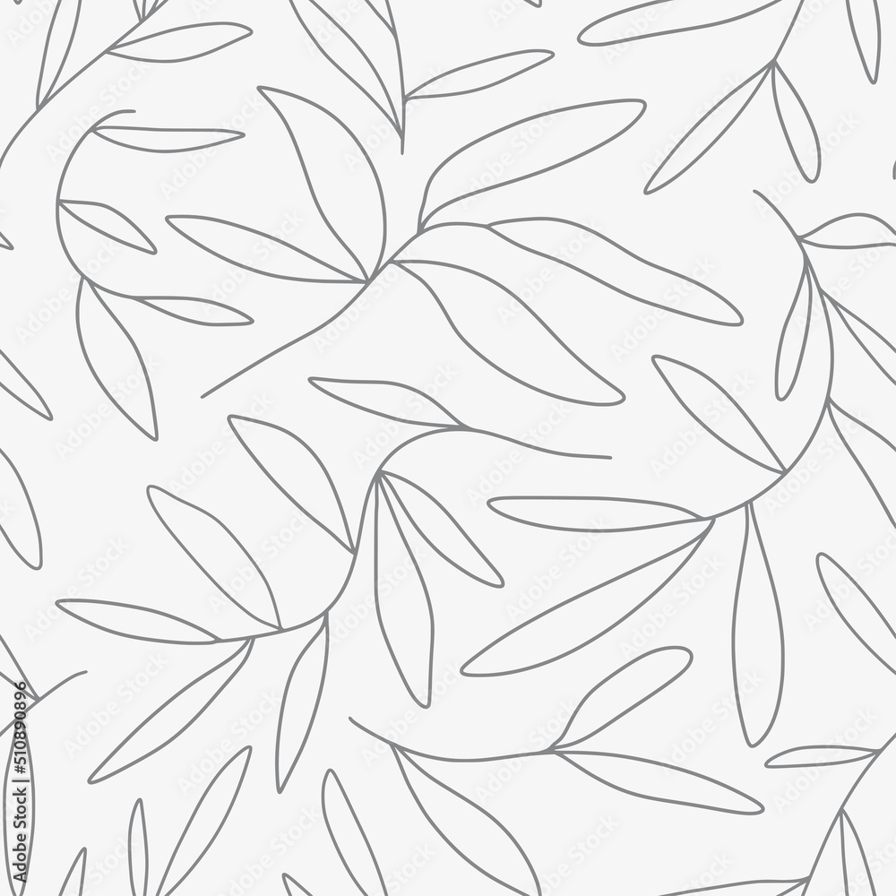Simple leaves seamless pattern