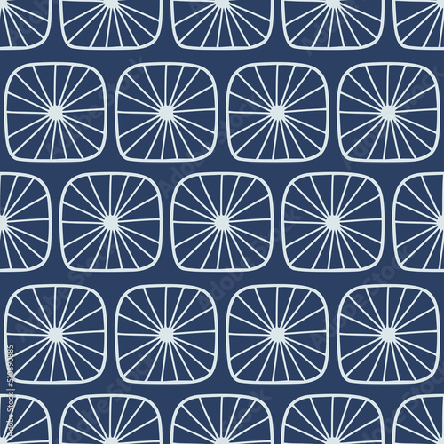 Geometric simple mid century seamless pattern with abstract shapes