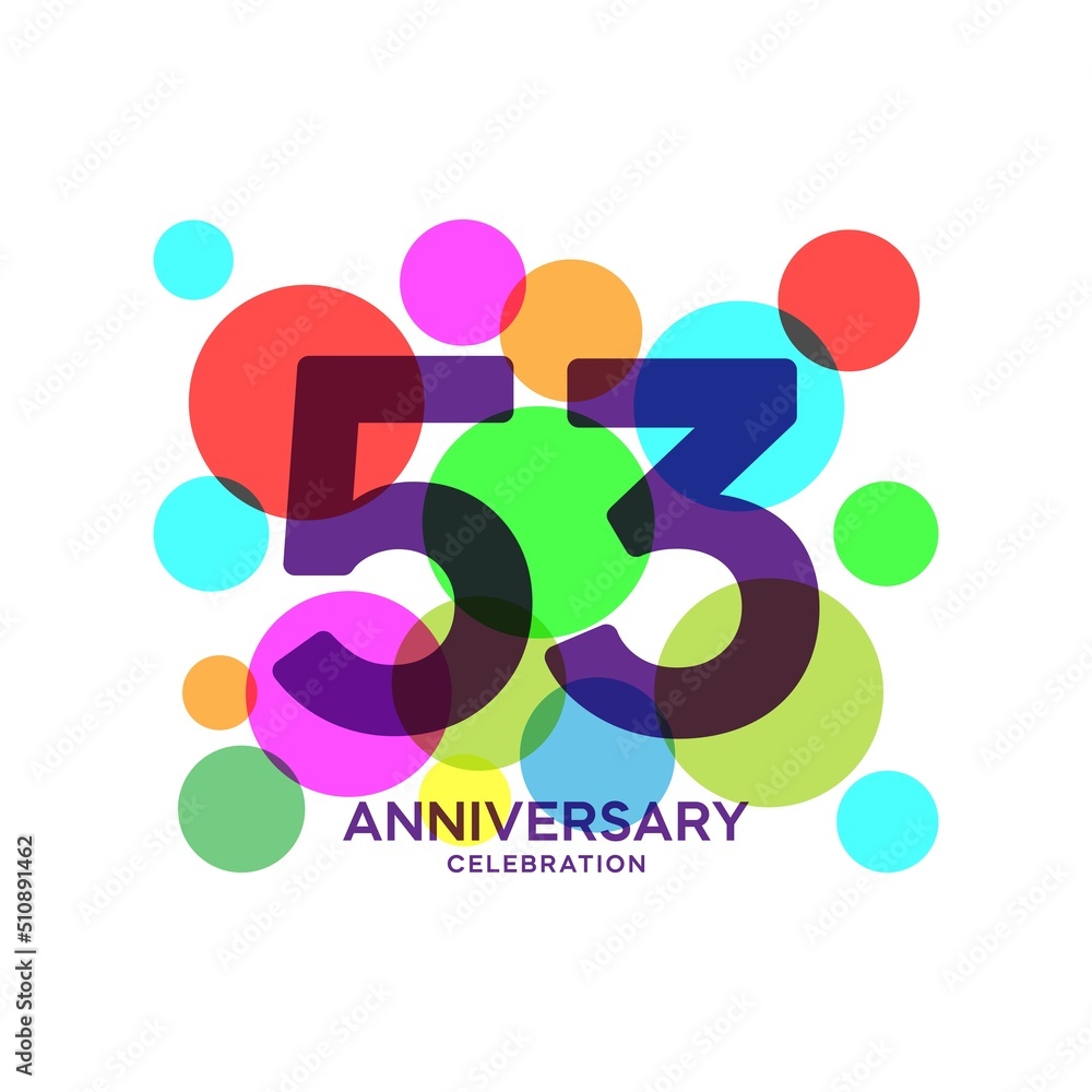 53 Years Anniversary Celebration Vector Template Design Illustration 53 Years Anniversary Celebration Vector Template Design Illustration