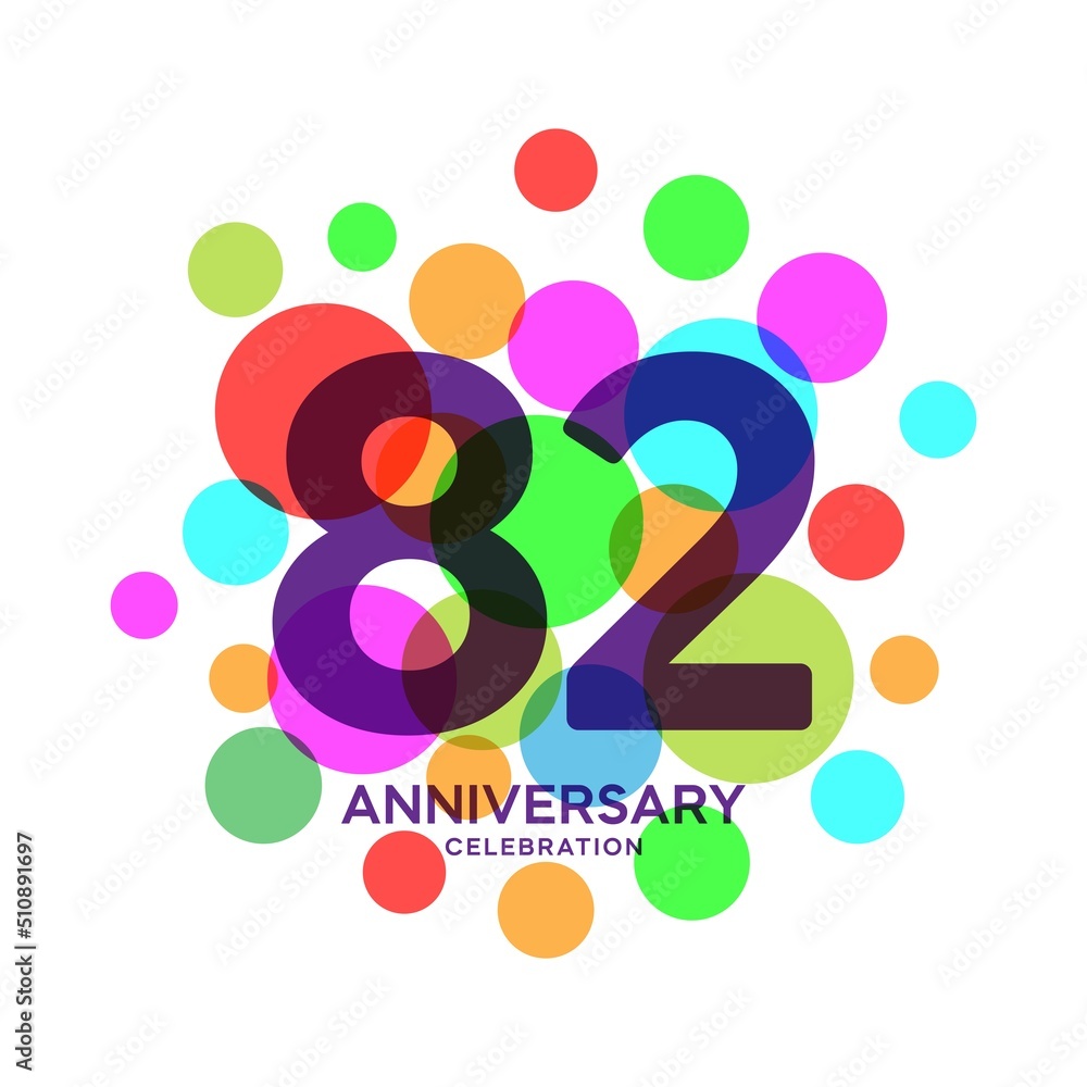 82 Years Anniversary Celebration Vector Template Design Illustration 82 Years Anniversary Celebration Vector Template Design Illustration