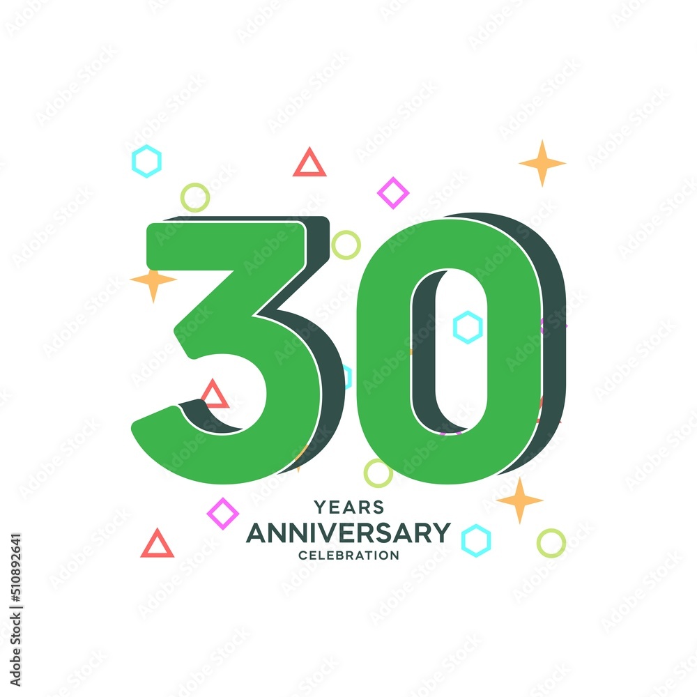 30 Years Anniversary Celebration Vector Template Design Illustration 30 Years Anniversary Celebration Vector Template Design Illustration