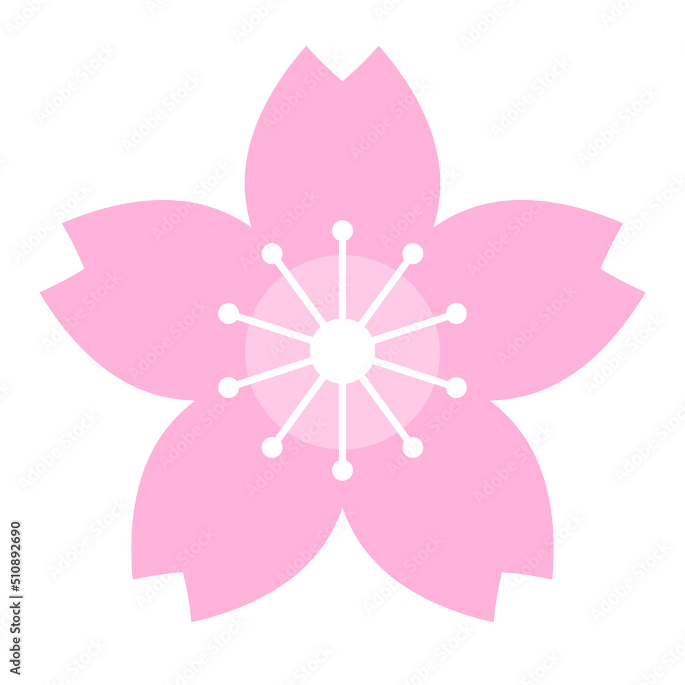 Icon of pink cherry blossom. Japanese flower icon. Vector. Icon of pink cherry blossom. Japanese flower icon. Vector.