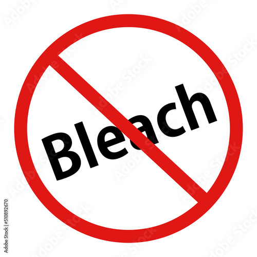 Prohibition of bleaching. Washing warning. Vector.