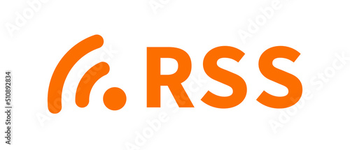 RSS radio wave icon and RSS logo. Feeds and news. Vector. photo