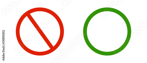 Free Download Icon set of stop sign and correct answer sign. Permission and refusal. Vectors. - GFXLoad