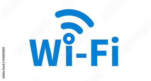 Combination of Wi-Fi text and Wi-Fi icon. Vector.