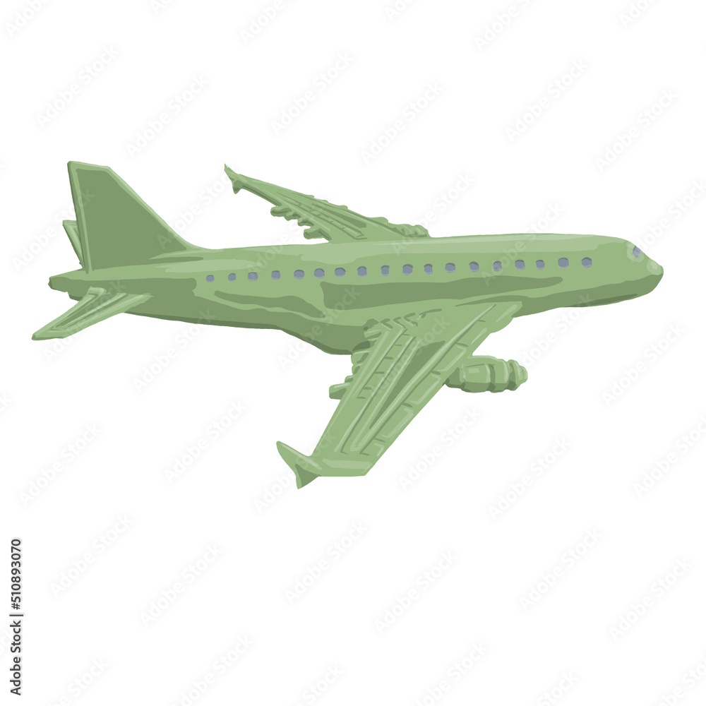 digital illustration of a plane in green color digital illustration of a plane in green color