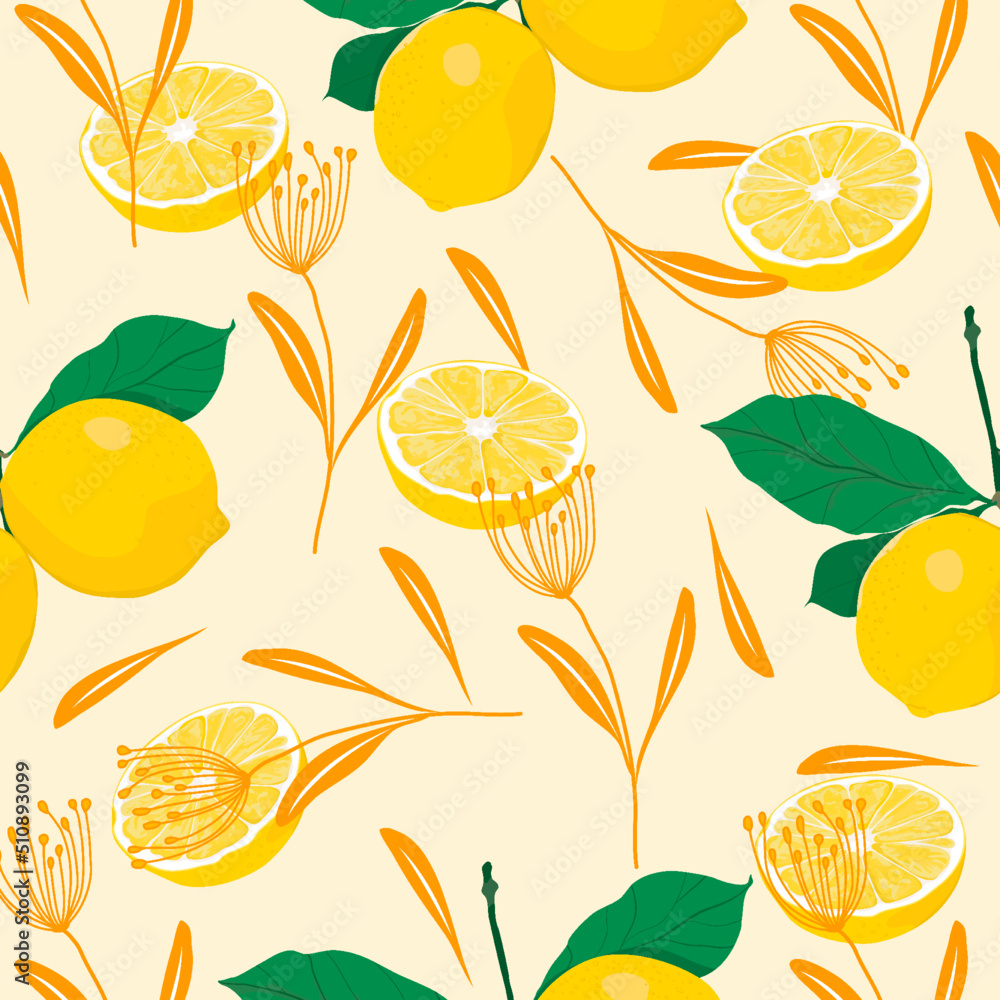 seamless pattern with lemon