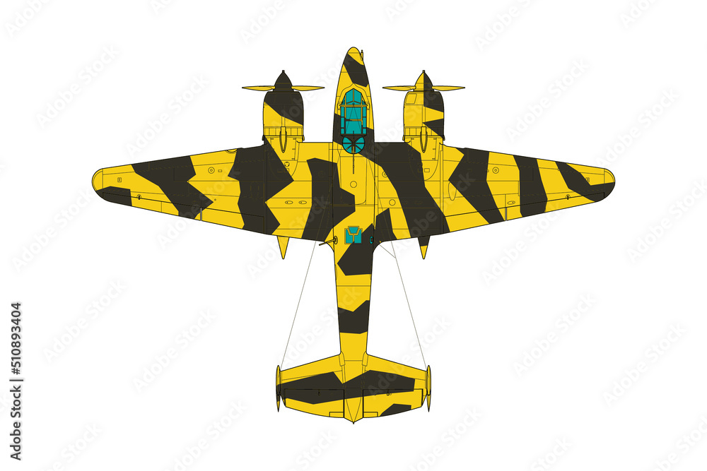 Bombardero medio bimotor clásico Stock Illustration Adobe Stock