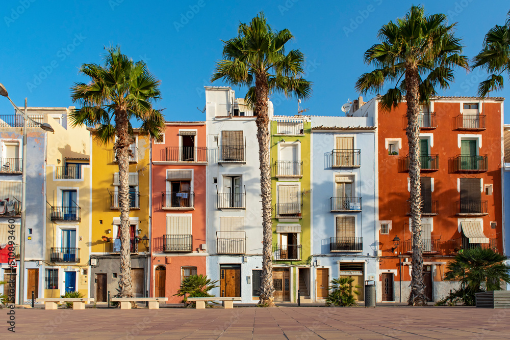 Colorful beachfront houses, Villajoyosa