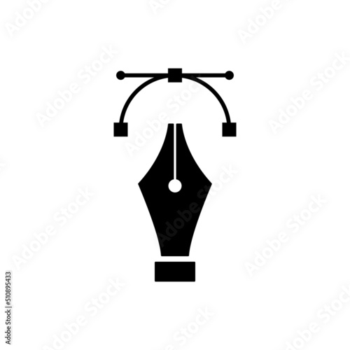 Pen tool icon, anchor point vector sign, graphic designer and illustrator logo isolated on white background