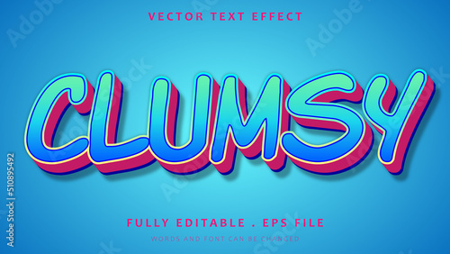 3d Bright Gradient Word Clumsy Editable Text Effect Design