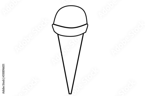 Ice cream scoop line art drawing 
