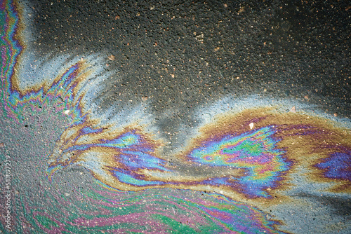 Принти на полотні Gasoline stain on the roadway