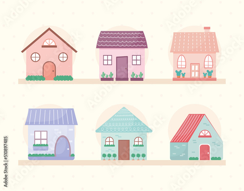 six colored houses