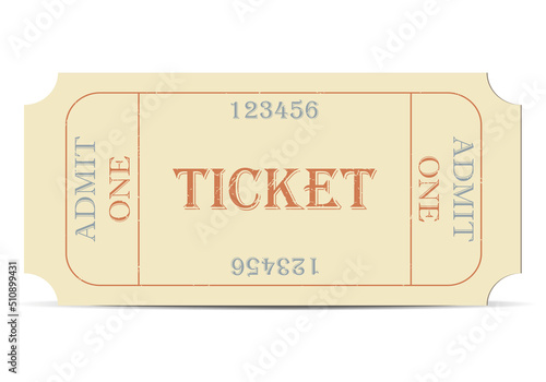 admit one ticket isolated