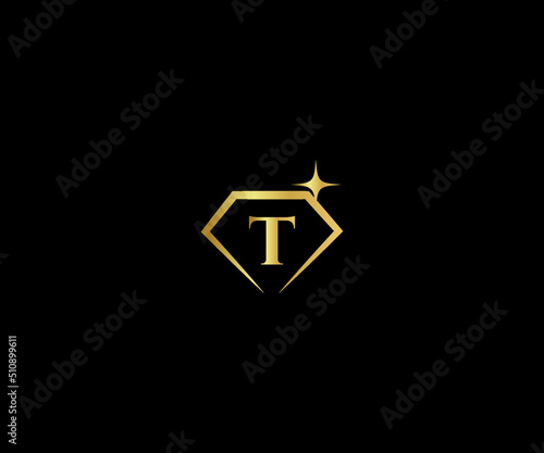 T letter Diamond Logo design Template vector symbol. Icon Diamond vector illustration