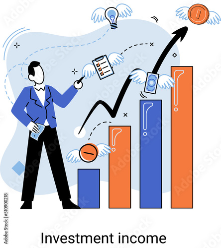 Investment income in form of interest on securities deposits and other transactions, market revaluation of financial instruments, currency revaluation, income on assets. Successful businessman