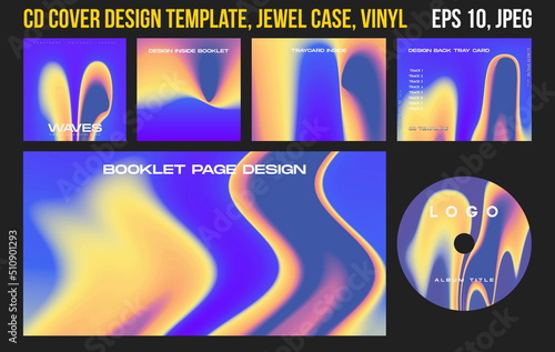 Music Album Cover for the Web Presentation. CD Cover Design Template. Compact Disk, Jewel Box, Vinyl, DVD. Printable Editable Files. Square poster, banners, brochure, book. Colorful Abstract Artwork  