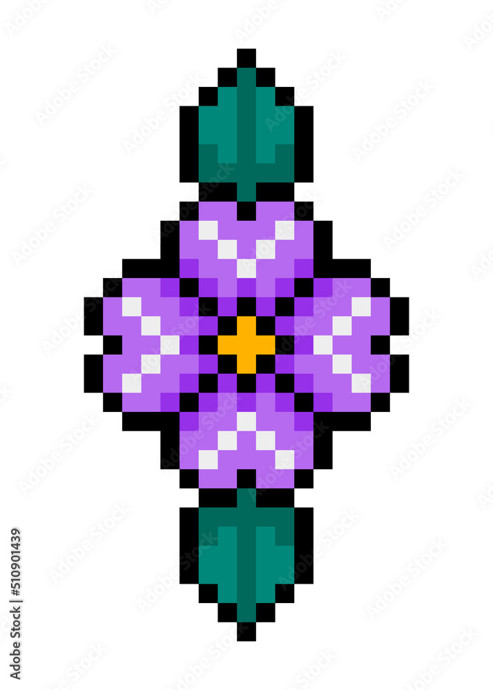 pixel flower and leaves
pixel flower and leaves