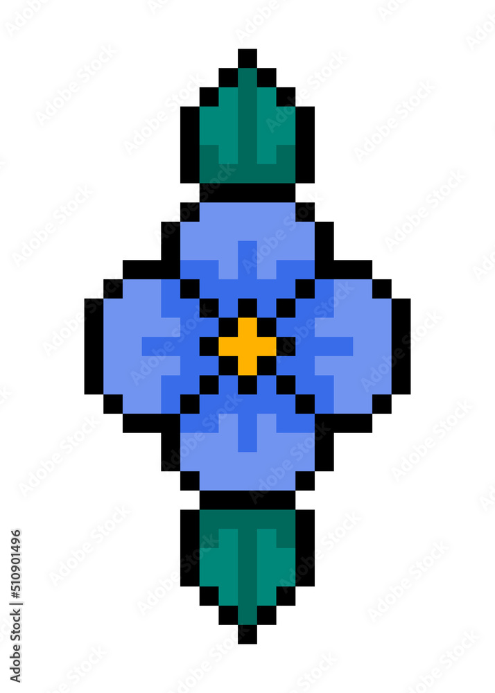 pixel flower and leaves
pixel flower and leaves