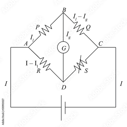 Wheatstone Bridge, When resistances are connected in the shape of network shown in the adjoining is called Wheatstone bridge photo