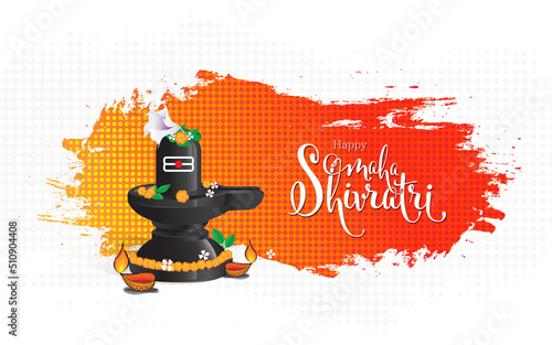 Indian Religious Festival Maha Shivratri Greeting Background Template