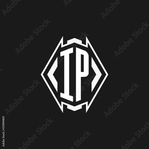 Letter IP initial esport creative simple logo design style