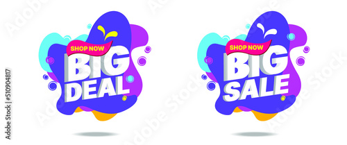 Big deal, Big Sale, Colorful 3D text, Abstract modern tag design, vector illustration