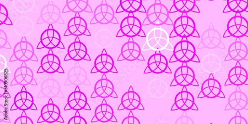 Light Purple vector backdrop with mystery symbols.