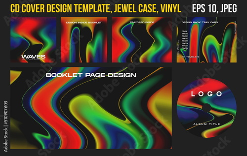 Music Album Cover for the Web Presentation. CD Cover Design Template. Compact Disk, Jewel Box, Vinyl, DVD. Printable Editable Files. Square poster, banners, brochure, book. Colorful Abstract Artwork  