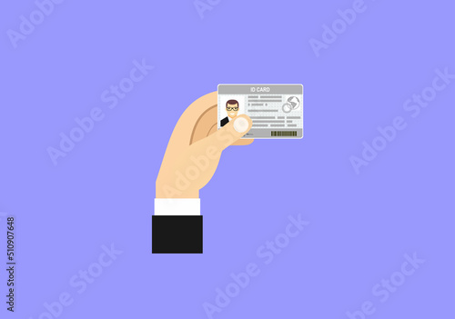 ID Card. Flat design style.icon.vector illustration design