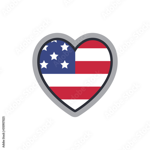 Free Download United states heart shape icon. American love patriotic symbol. USA. - GFXLoad
