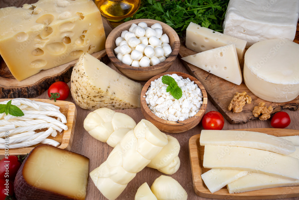 Photo & Art Print Special cheese varieties, various cheeses from ...