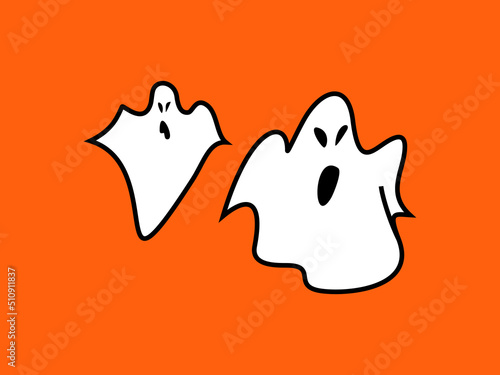 halloween ghost - vector flat illustration. terrible spirit, horror. October holiday. flying sheets, fright