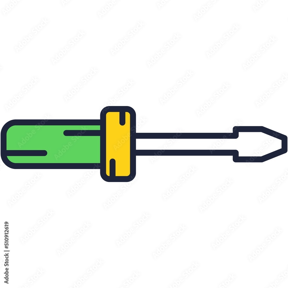 Screw driver icon vector repair equipment on white Screw driver icon vector repair equipment on white