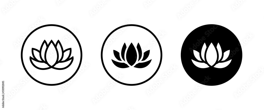 lotus flowers, Lotus, Lily Flower Icon. Spa icons button, vector, sign, symbol, logo, illustration, editable stroke, flat design style isolated on white linear pictogram