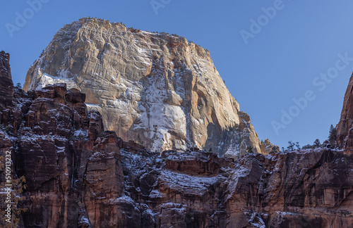 Scenic Winter Landscape in Zion National Park Utah