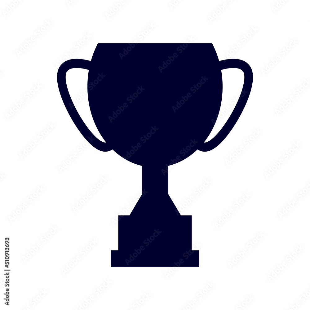 Trophy cup. Award cup silhouette. Winner symbol. Vector isolated on white. Trophy cup. Award cup silhouette. Winner symbol. Vector isolated on white.
