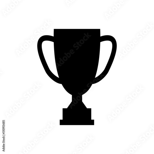 Trophy cup. Award cup silhouette. Winner symbol. Vector isolated on white.