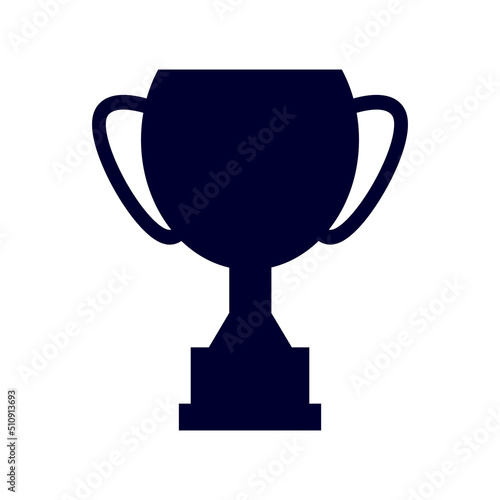 Trophy cup. Award cup silhouette. Winner symbol. Vector isolated on white.