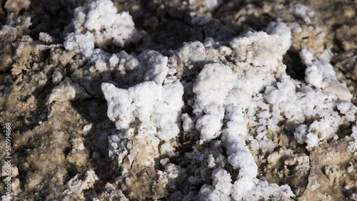 White salts from Badwater Basin in Death Valley