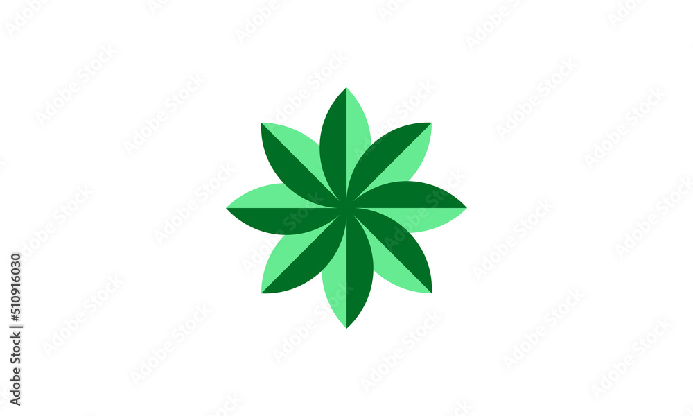 Green Flower Logo. This logo will make you feel calm and refreshed. The logo is a perfect way to show your green thumb and your love for the environment.